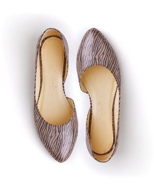 Mandragora Design Neutrals Zora Ballerina Shoes With Special Zebra Stripes - Pink