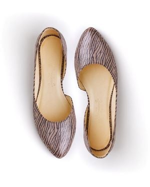 Mandragora Design Neutrals Zora Ballerina Shoes With Special Zebra Stripes - Pink