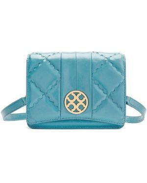 Orange Cube Mosaic Diamond Crossbody Bag - Blue