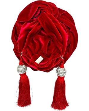 Julia Clancey Ruby Disco Ball Turban - Red