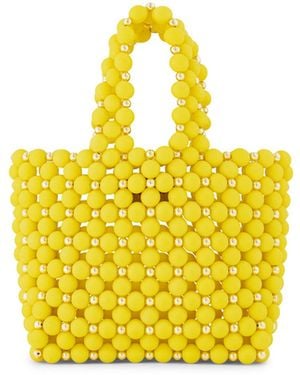 Belyed Handcraft Sola – Mini Handmade Beads Handbag By Belyed - Yellow