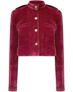 Why Mary Lucia Cropped Corduroy Jacket - Red
