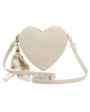 Fable England Neutrals Heart Crossbody Bag - White