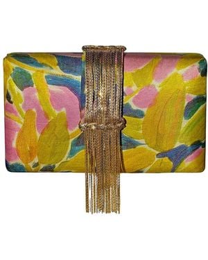 Simitri Muse Fringe Clutch Bag - Yellow