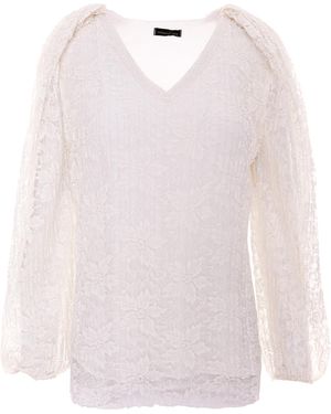 concept A trois Pleated Lace Top - Pink