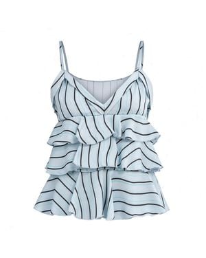 ELOI Tyler Wave Ruffle Top - Blue