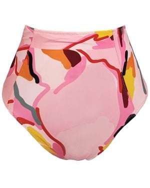 Jessie Zhao New York Aurora Bloom High Waisted Bikini Bottom - Pink