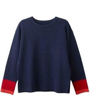 Cove Davina Waffle Stitch Jumper - Blue