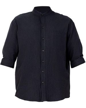Smart and Joy Minimalist Mao Shirt - Blue