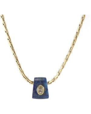 Hye Jane Jewelry Bowie Lapis Gemstone Slider Necklace - Blue