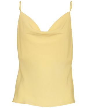 MIONÈ Slip Blouse With Draped Detail - Yellow