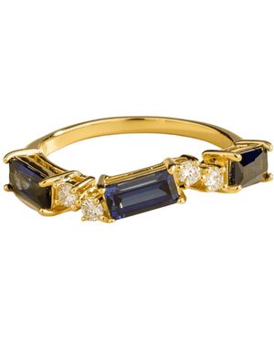 Juvetti Forma Ring Set With Sapphire & Diamond - Metallic