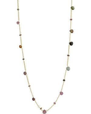 Spero London Sterling Fine Tourmaline Long Necklace - Metallic