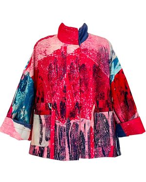 Maxjenny Square Boxy Jacket Print - Red