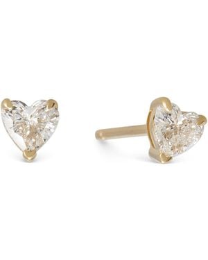 Dolcetto Designs Lab Grown Diamond Heart Studs - Metallic