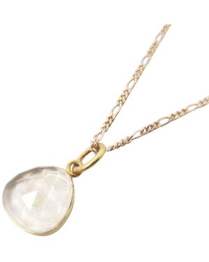 Harfi Topaz April Birthstone Plated Charm Necklace - Metallic