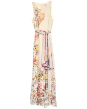 Niza Flowy Loose-Fitting Blouse With A Gathered Neckline And Long Sleeves - Metallic