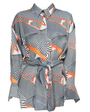 Mirimalist Vortex Oversize Shirt - Blue