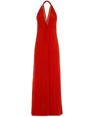 N'Onat Sophia Chain Maxi Dress - Red