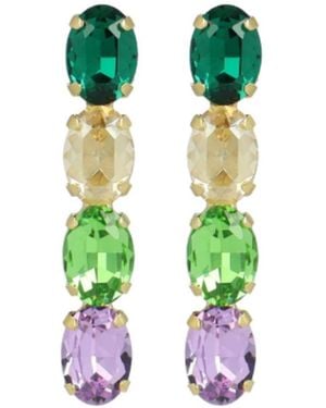 LOTT.gioielli Neutrals Maudi Earrings Oval Waterfall Four Stones S Mix - Green