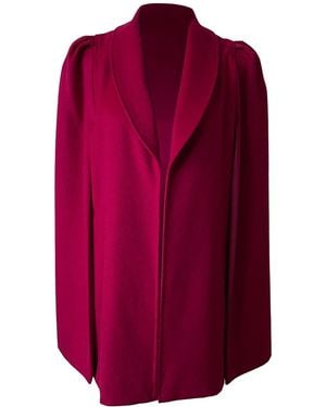 Nina Nieves Wool Cashmere Rosa Short Cape - Purple