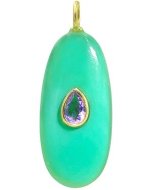 KAMARIA Chrysoprase Gemstone Pendant With Amethyst - Green