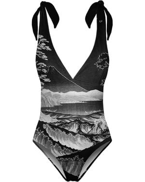 Aloha From Deer Sea Of Satta One Piece Swimsuit - Black