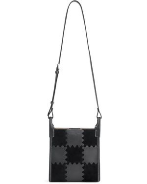 Orange Cube Small Square Stitch Tote Bag - White