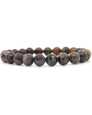Shar Oke Neutrals Pietersite & Sapphire Bracelet - Grey