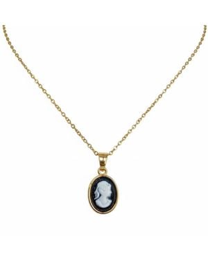 Silver & Elegant Co. Timeless Cameo Thick Plated Bronze Necklace - Metallic