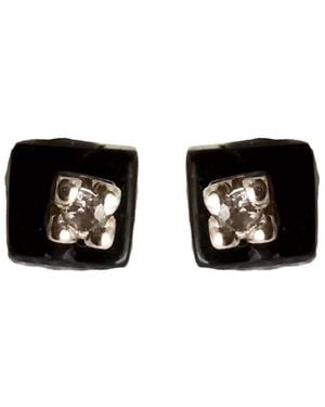 Lily Flo Jewellery Spinel Lab Grown Diamond Stud Earrings - Black