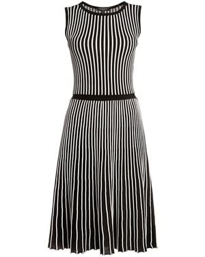 Rumour London Sienna Striped Fit-And-Flare Dress - Black