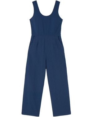 Thinking Mu Raflesia Seersucker Jumpsuit - Blue