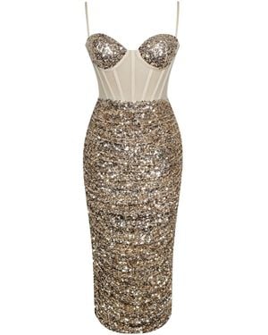 Miss Circle New York Layla Sequin Corset Dress - Metallic