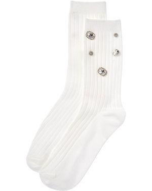 HIGH HEEL JUNGLE by KATHRYN EISMAN Limited Edition Kate Gem Sock - White