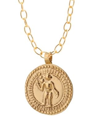 Goddess Charms Aquarius Zodiac Charm Necklace Set - Metallic