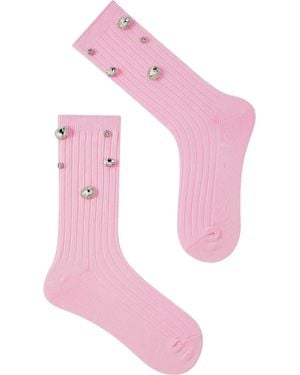 HIGH HEEL JUNGLE by KATHRYN EISMAN Limited Edition Kate Gem Sock - Pink