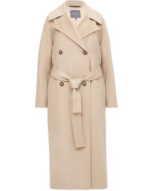 InAvati Neutrals Belted Wool Coat - Natural