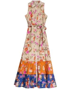 Niza Long Dress With Ruffles Rosys - Orange