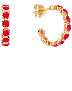 Auree Ortigia Fuchsia Chalcedony Hoop Earrings - Multicolour