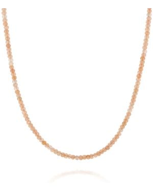 Nellou Jewellery Neutrals Sunstone Mini Bead Necklace - Metallic