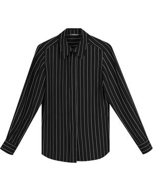 InAvati Striped Loose Fit Shirt - Black