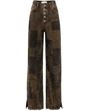 Pcfg Your Itch Colorblocked Denim Pant - Brown