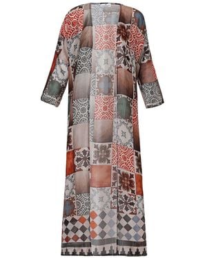 DHARA SHETH DUBAI Celestial Tesserae Mosaic Print Kimono Dress - Multicolor