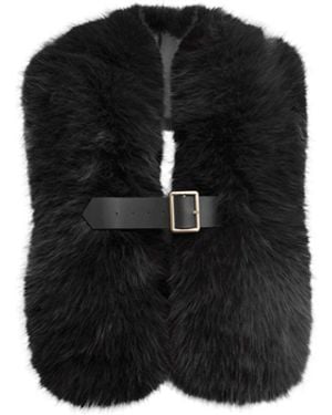 James Lakeland Buckled Faux Fur Collar - Black