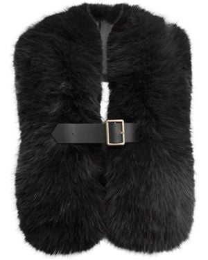 James Lakeland Buckled Faux Fur Collar - Black