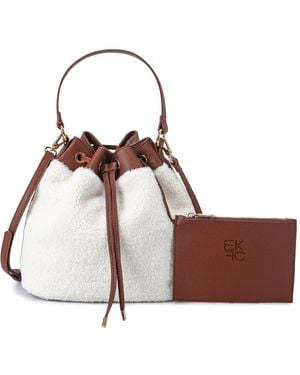 Mkf Collection - J'omor Saryn Faux Fur Bucket Bag & Set - Brown
