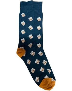 Lazyjack Press Whiskey Business Socks - Blue
