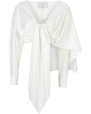NAZLI CEREN Angy Asymmetric Blouse - White