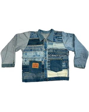 Zasta Studio Shredded Couture Denim Jacket C - Blue